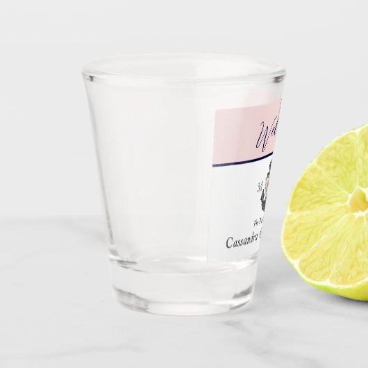 航海ののフローラ結婚いかりピンクネイビーウェルカム ショットグラス (左)