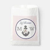 航海ののフローラ結婚いかりピンクネイビーウェルカム フェイバーバッグ (正面)