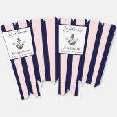 航海ののフローラ結婚いかりピンクネイビーウェルカム フェイバーボックス (見開き)