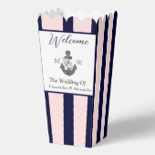 航海ののフローラ結婚いかりピンクネイビーウェルカム フェイバーボックス (正面)