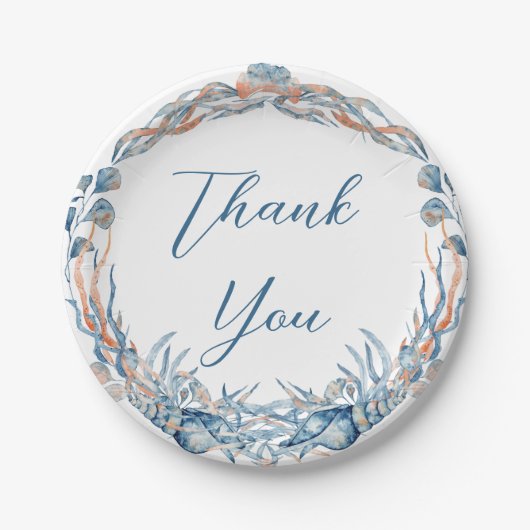 航海ののフローラ結婚いかりピンクネイビーウェルカム ペーパープレート (正面)