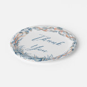 航海ののフローラ結婚いかりピンクネイビーウェルカム ペーパープレート (アングル)