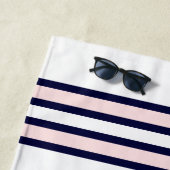 航海ののフローラ結婚いかりピンクネイビーグルーミング ビーチタオル (インサイチュ)