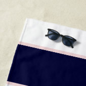 航海ののフローラ結婚いかりピンクネイビーベストマン ビーチタオル (インサイチュ)