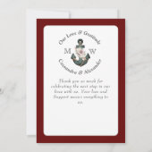 航海ののフローラ結婚いかりマルーンラストレッド サンキューカード (裏面)