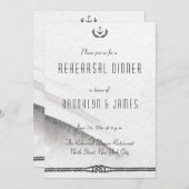 航海ののリハ結婚ーサル招待状グレーホワイト 招待状 (正面/裏面)