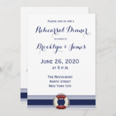 航海ののリハ結婚ーサル招待状ライフセーバー 招待状 (正面/裏面)