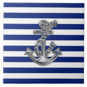 航海ののロープのいかりのようなクロムは縞で飾ります タイル (正面)