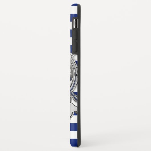 航海のの人魚のような銀製のクロムは縞で飾ります Case-Mate iPhoneケース (裏面/左)