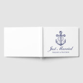 航海のの結婚いかりネイビーブルーたった今結婚しました ゲストブック (全面)