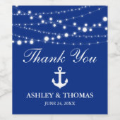 航海のの結婚いかりライトブルーありがとう ワインラベル (シングルラベル)