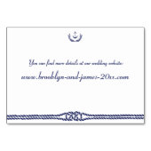 航海のの結婚いかり付き宿泊カード テーブルナンバー (裏面)