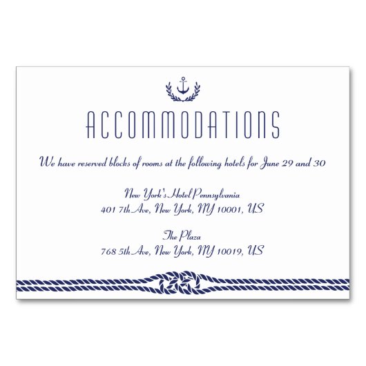 航海のの結婚いかり宿泊カード テーブルナンバー (正面)