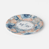 航海のの結婚ビーチシーシェルとバラ ペーパープレート (アングル)