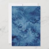 航海のの結婚ビーチシーシェルフラワーズバラネイビー 招待状 (裏面)