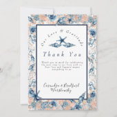 航海のの結婚ビーチ貝の花バラ サンキューカード (正面)