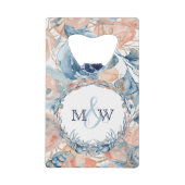 航海のの結婚ビーチ・シーシェルとバラ クレジットカード栓抜き (正面)