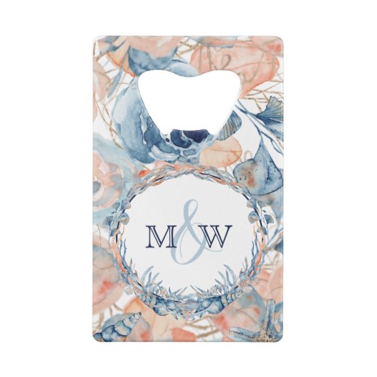 航海のの結婚ビーチ・シーシェルとバラ クレジットカード栓抜き (裏面)