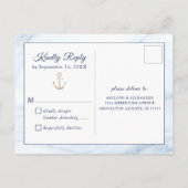 航海のの結婚フローラいかりエレガントRSVP Invita インビテーションポストカード (裏面)