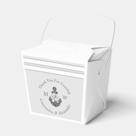 航海のの結婚フローラいかりシルバーグレー フェイバーボックス (正面サイド)