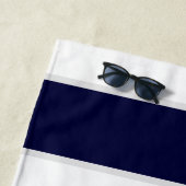 航海のの結婚フローラいかりネイビーホワイトブライド ビーチタオル (インサイチュ)