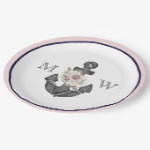 航海のの結婚フローラいかりピンクと海軍 ペーパープレート (アングル)