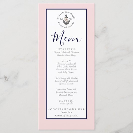 航海のの結婚フローラいかりピンクネイビーグレイ メニュー (正面)