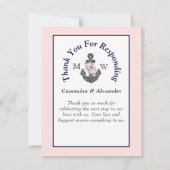 航海のの結婚フローラいかりピンクネイビーブルー 出欠カード (裏面)