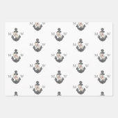 航海のの結婚フローラいかりピンク海軍 ラッピングペーパーシート (正面3)