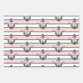 航海のの結婚フローラいかりピンク海軍 ラッピングペーパーシート (正面2)