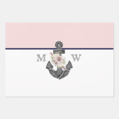 航海のの結婚フローラいかりピンク海軍 ラッピングペーパーシート (正面)