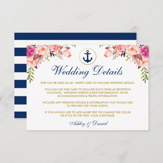 航海のの結婚フローラ詳細青い挿入カードS エンクロージャーカード (正面/裏面)