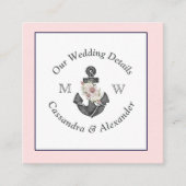 航海のの結婚詳細フローラいかりピンク海軍 エンクロージャーカード (正面)