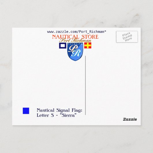 航海のアルファベットの信号文字S ポストカード (裏面)