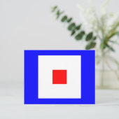 航海のアルファベットフラグ信号文字W ポストカード (スタンド正面)