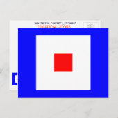 航海のアルファベットフラグ信号文字W ポストカード (正面/裏面)