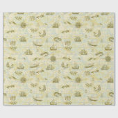 航海のアンティークマップシーモンスターズ船いかり ラッピングペーパー (フラット)