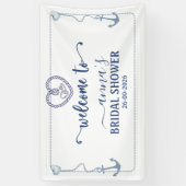 航海のウェディングシャワーアンカーウェルカム 横断幕 (縦)