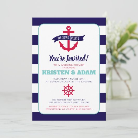 航海のウェディングシャワー招待状いかりアウエー 招待状 (スタンド正面)