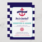 航海のウェディングシャワー招待状いかりアウエー 招待状 (正面/裏面)