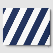 航海のエレガントストライプの結婚-Navy Blue,ホワイト ゲストブック (裏面)
