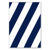 航海のエレガントストライプの結婚-Navy Blue，ホワイト テーブルナンバー (裏面)