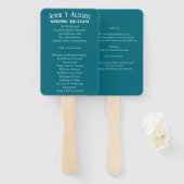 航海のエレガントストライプの結婚-Navy Blue，ホワイト ハンドファン (正面&裏面)