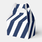 航海のエレガントストライプの結婚-Navy Blue,ホワイト フェイバーボックス (裏面サイド)