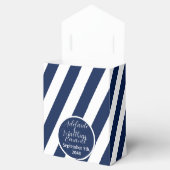 航海のエレガントストライプの結婚-Navy Blue，ホワイト フェイバーボックス (オープン)