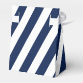 航海のエレガントストライプの結婚-Navy Blue，ホワイト フェイバーボックス (裏面サイド)