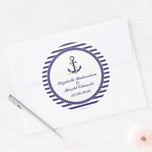 航海のエレガント結婚の ラウンドシール (封筒)
