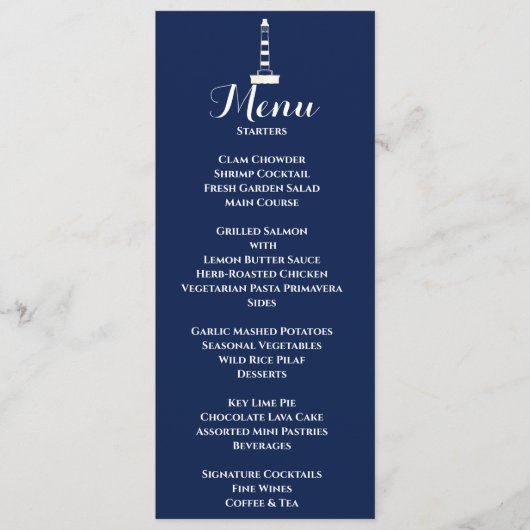 航海のエレガント結婚ズLEDハウスホワイト&ブルー メニュー (正面)