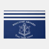 航海のカスタムいかりホイールNavy Blue ドアマット (正面)