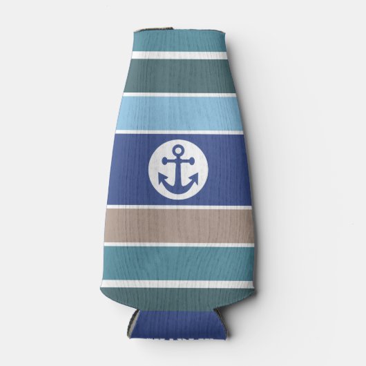 航海のカスタムストライプモノグラムボトルクール ボトルクーラー (正面)